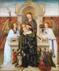 Virgen y Niño, ángeles y familia de donantes